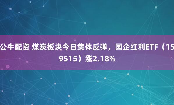 公牛配资 煤炭板块今日集体反弹，国企红利ETF（159515）涨2.18%